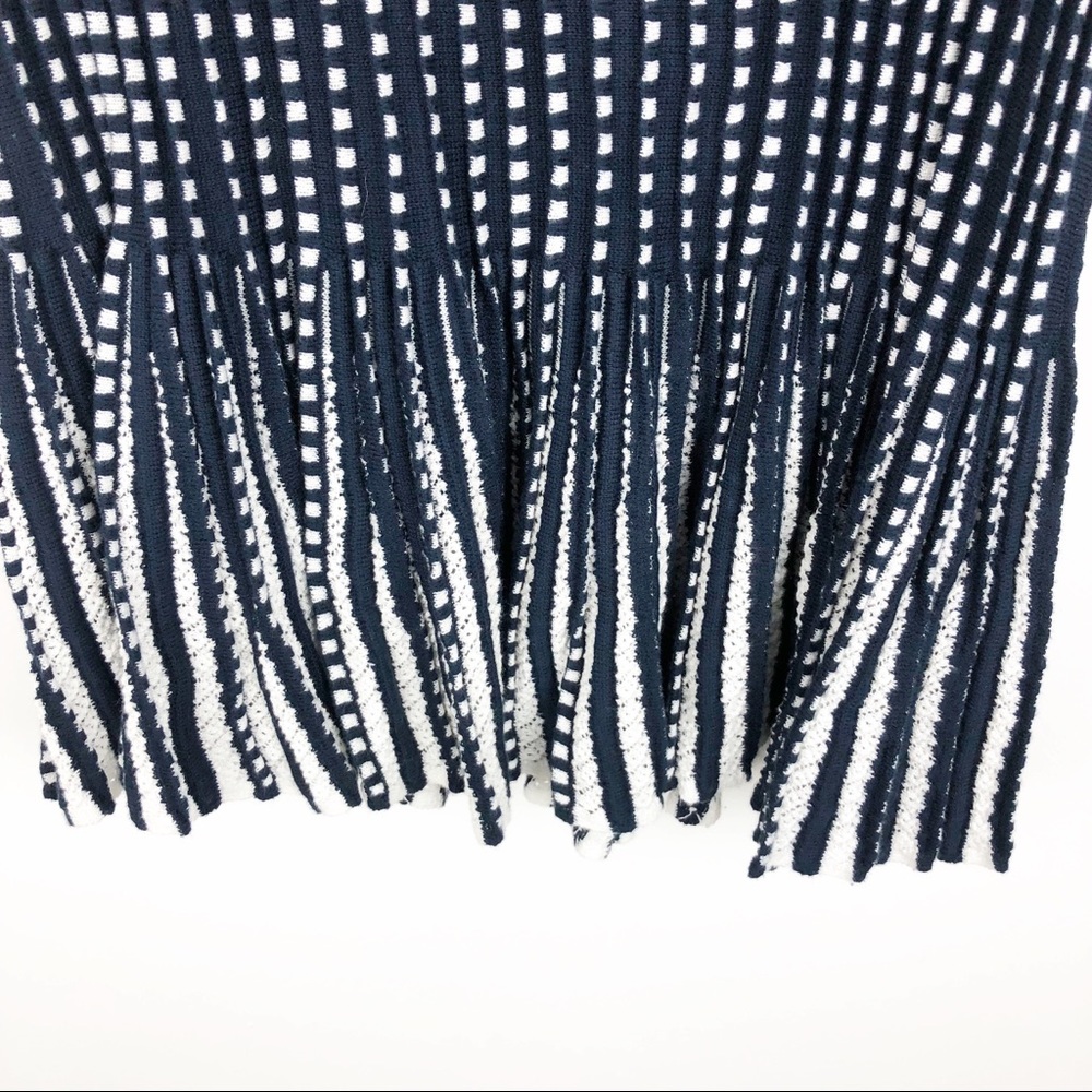 Anthro Moth Ostinato Peplum Knit Tank Navy & White - Picture 5 of 7